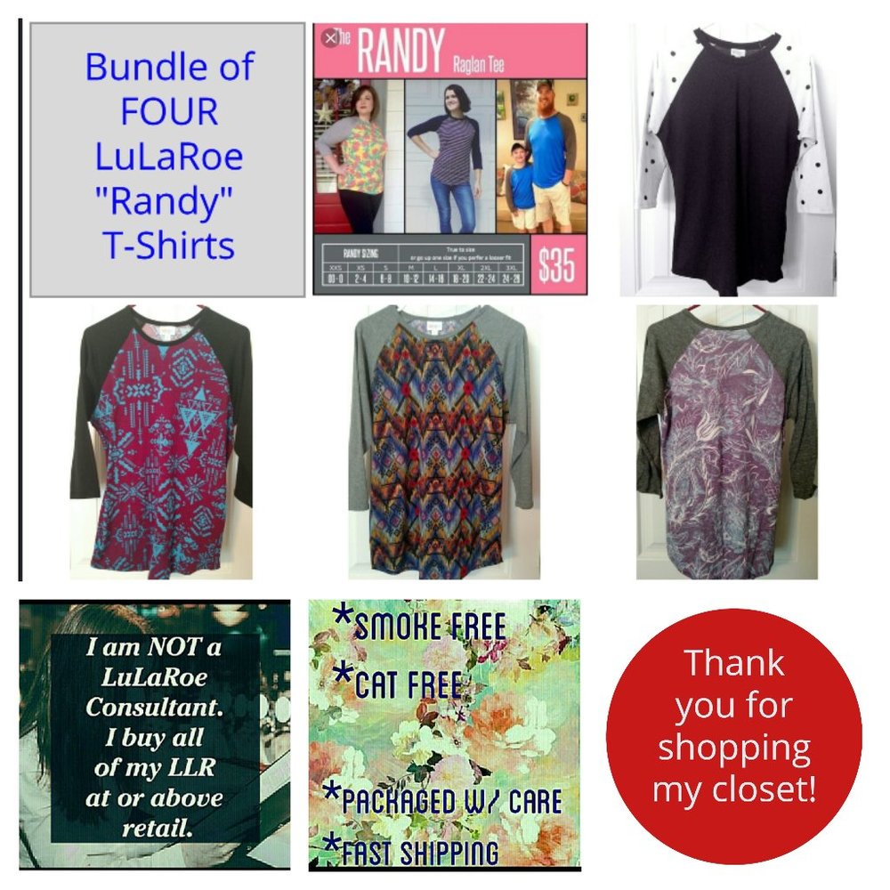 SALE 🔥 Bundle of 4 LuLaRoe Randy Baseball Tees